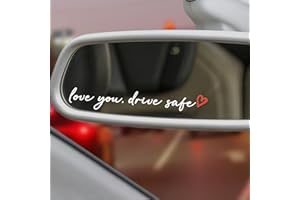 TIIMGCOO 3X Love You, Drive Safe Holographic Car Mirror Decal Stickers for Cars Rearview Decal for Women Cute Decals Vinyl Affirmation Stickers for Window, Tumbler and Water Bottle (White)