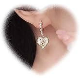 Crymystal Handmade Vintage Pearl Flower Earrings Black Flower Earrings Gold Heart Stud Earrings Pearl Flower Wrap Earrings Paved Bridal Wedding Earrings Jewelry for Women and Girls Gifts