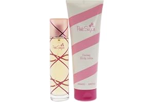 Aquolina Pink Sugar for Women 2 Pc Gift Set 3.4 Oz Eau De Toilette Spray, 8.45 Oz Creamy Body Lotion, Fresh scent