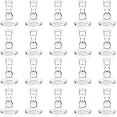 Romadedi Glass Candle Holder for Candlestick - 20 pcs Clear Tapered Candle Holders Bulk for Standard Candle Sticks for Wedding Centrepieces Christmas Table Décor