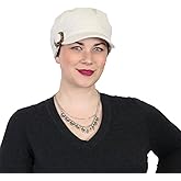 Hats Scarves & More Womens Chemo Newsboy Cadet Hat Full Coverage Cancer Cap for Petite Heads Blocks Sun 50+ UPF