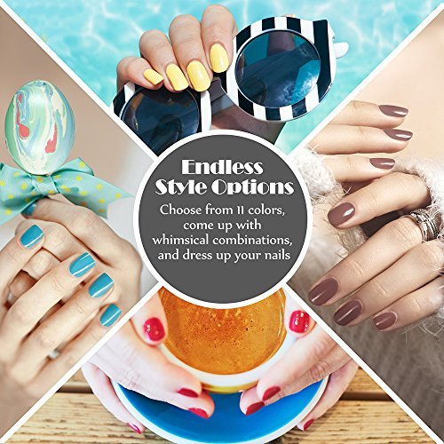 Anjou Peel Off 12 Colors Nail Polish Set, Eco-Friendly Non-Toxic Finger Nail Art Polish Lacquer, Safe Dry Fast Collection for Women, Teens, Kids with Top Coat, Professional Kits - Thumbnail 7