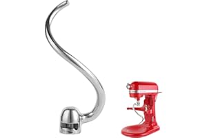 Stainless Steel Spiral Dough Hook Compatible with KitchenAid 5-6QT Mixer,Bowl Lift Stand Mixer Accessory, Dough Hook,Rust Res