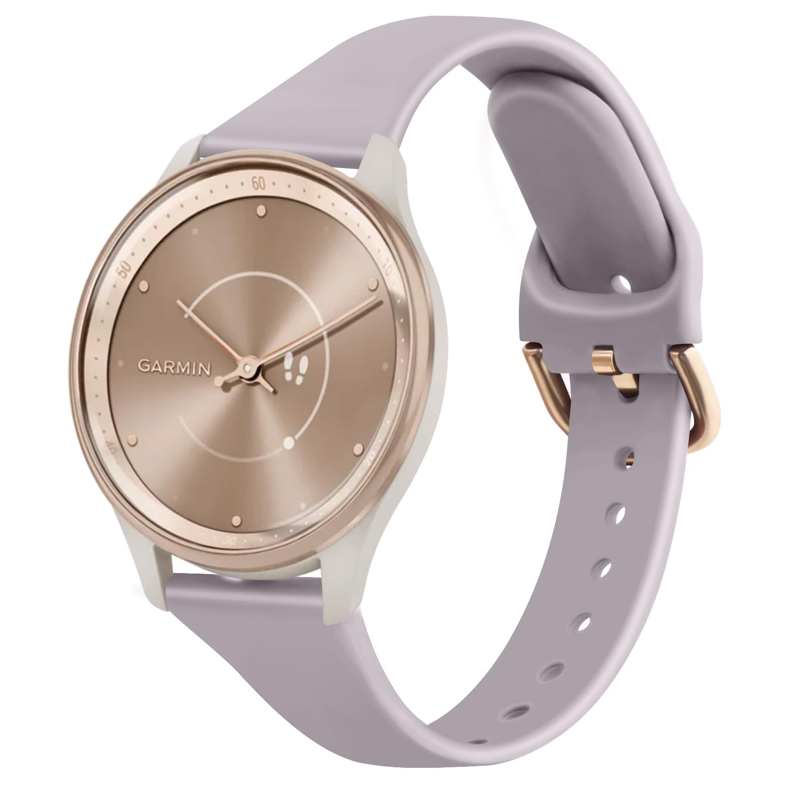 Slim Strap for Garmin Vivoactive 5/Vivomove 3 Strap/Vivomove HR Strap, 20mm Silicone Bracelet Replacement Band for Vivomove LUXE/Vivomove Sport/Vivomove Trend (Lavender grey)