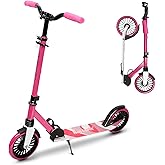 Nattork Kick Scooter for Age 6+ Kids Teens Adults, Max Load 240 LBS, Adjustable Height Foldable with 8" Large Wheels, Anti-Shock Suspension