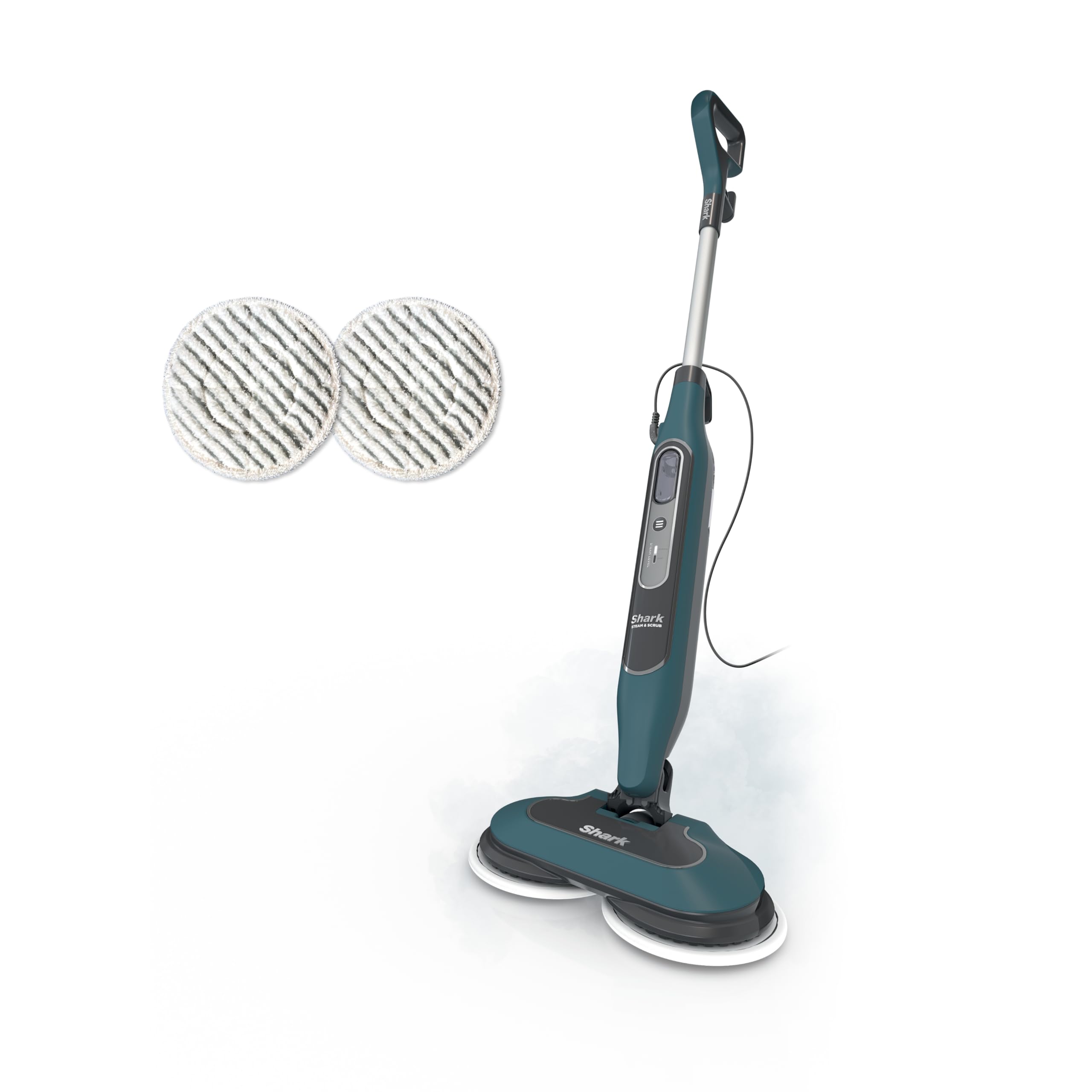 Shark Steam & Scrub All-in-One Scrubbing and Sanitizing Hard Floor Steam Mop, 2 Steam Modes, 2 Dirt Grip Soft Scrub Pads Included, XL Removable Water Tank, Swivel Steering, Teal, S8002BRN Image