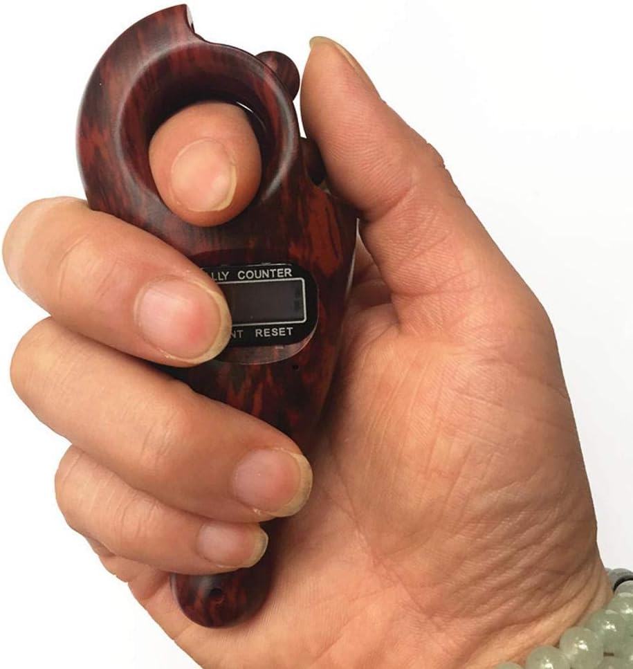 QUUY Classical Chinese Style Finger Game, Pray Buddha Electronic Counter Hand relaxation for Easing People's Nervousness Handheld Office Stress Reducing Tool