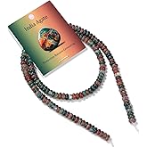 GolbalJew 1 Strand 2x4mm Rondelle Beads for Jewelry Making Natural Stone Beads Loose Flat Spacer Abacus Gemstone Bead for Bracelet Necklace Crafts India Agate