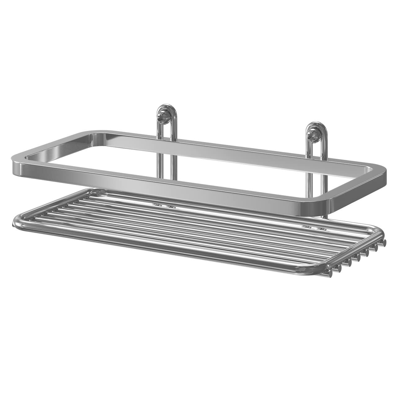 Satina Single Rectangle Chrome Shower Caddy 25x11x4cm Made in Sweden