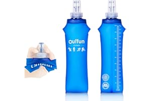 OUFFUN 2 Pack Soft Water Bottle, 17oz/500ml Soft Flask for Hydration Pack, TPU Collapsible Running Water Bottle Reusable Handheld Flask for Hiking Cycling Climbing Traveling