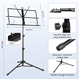New Bee Music Stand with Carrying Bag, Adjustable Tripod Base, Black view 4
