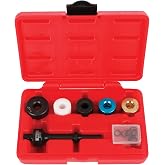 K Tool International 72907 Vibro Air Hammer Chisel Set for Garages, Repair Shops and DIY, Drop Forged Handle, Non Sparking/Marring Surfaces, Replaceable Aluminum, Brass, Steel, Nylon Heads