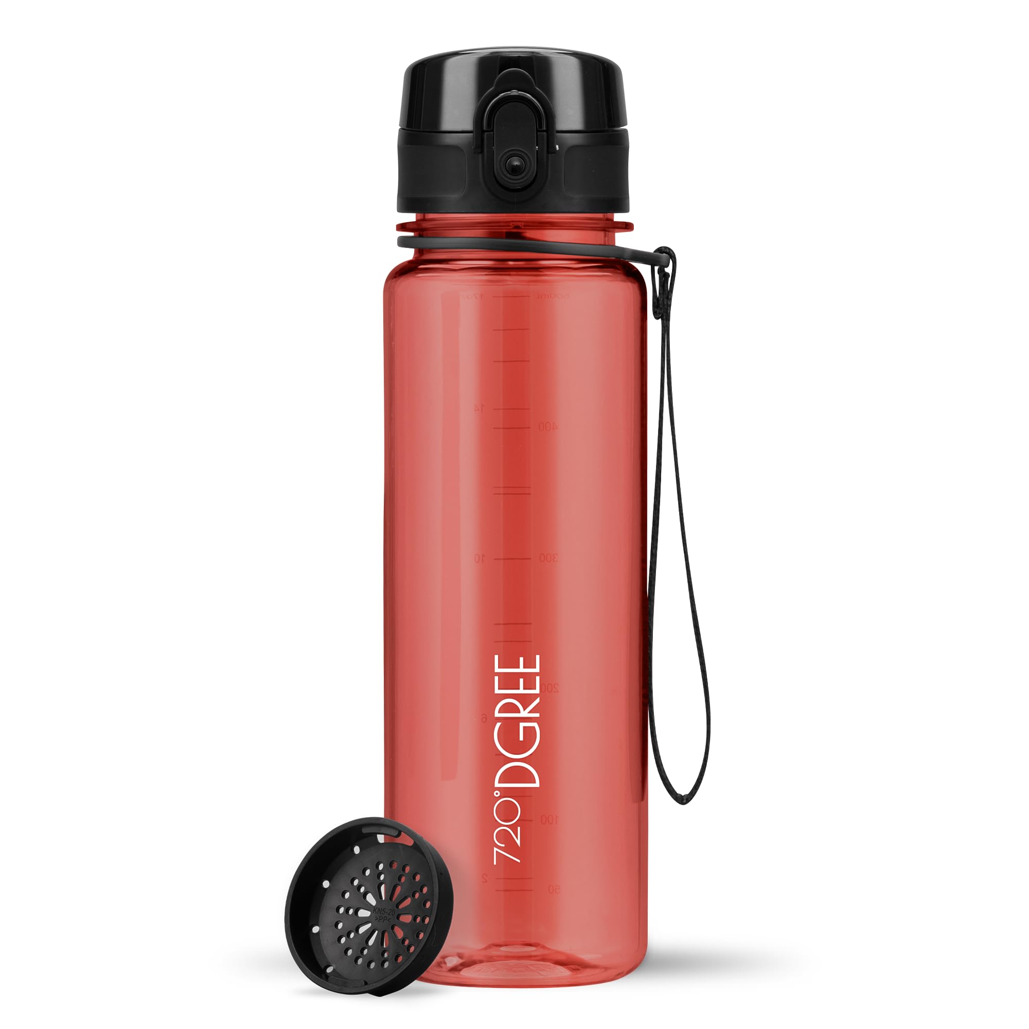 720°DGREE Water Bottle Kids 500ml “uberBottle“ crystalClear +Sieve - BPA-Free Tritan, Leakproof, Reusable Drinking Bottle - Waterbottle for Children, School, Playground, Boys, Girls, Handbag, Sport