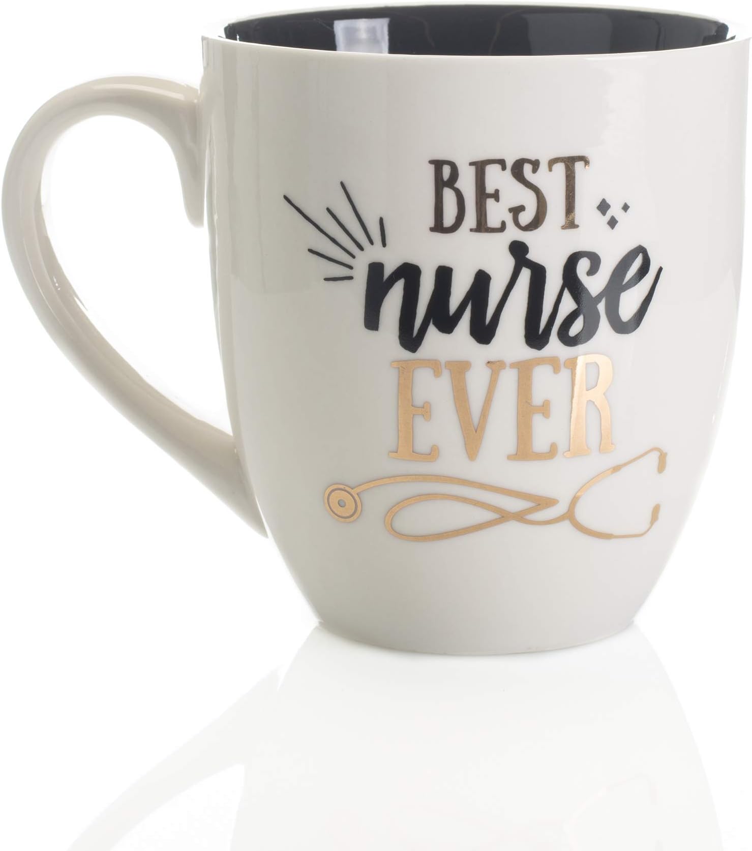 Mary Square Ceramic Best Nurse Ever Mug, 20 oz, White