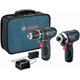BOSCH 12V Max Cordless 2-Tool Combo Kit, Drill/Driver &amp; Impact Driver | Cordless drilling and driving, cordless tools combo kit, CLPK22-120, cordless drill, drive screws