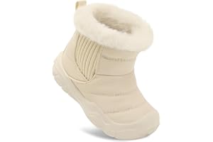 SCURTAIN Baby Boy Girl Winter Shoes Warm Slip On Snow Boots Infant Comfortable Water Resistance Indoor Outdoor Shoes for First Walkers Lightweight Toddler Fur Slippers