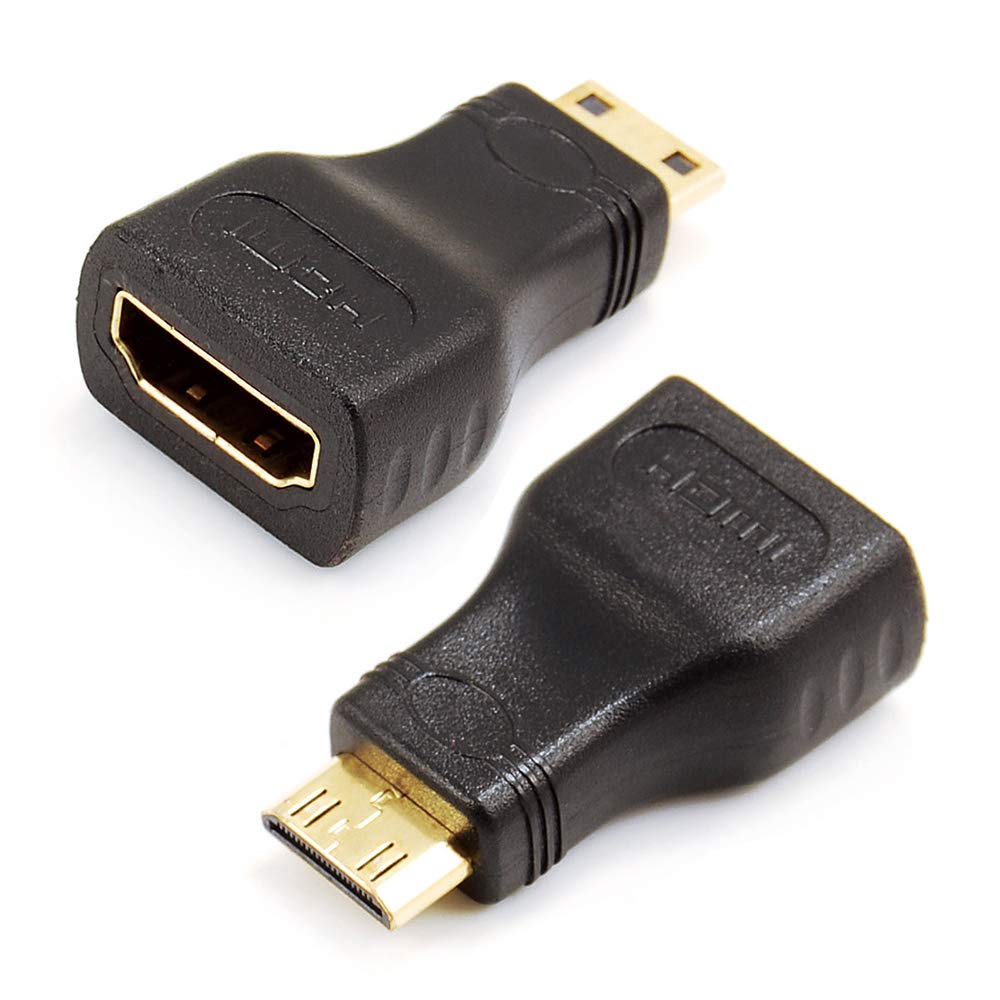 VMOJO 2X Mini-HDMI Male to HDMI Female Adapter | C-Type to A-Type adapter | standard 2.0, notebook/DV/camera converter adapter up to 2160/1080 full HD gold-plated contacts