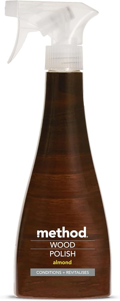 Method Wood Polish Spray Almond Scent 354ml Wood Cleaner Moisturising Oil
