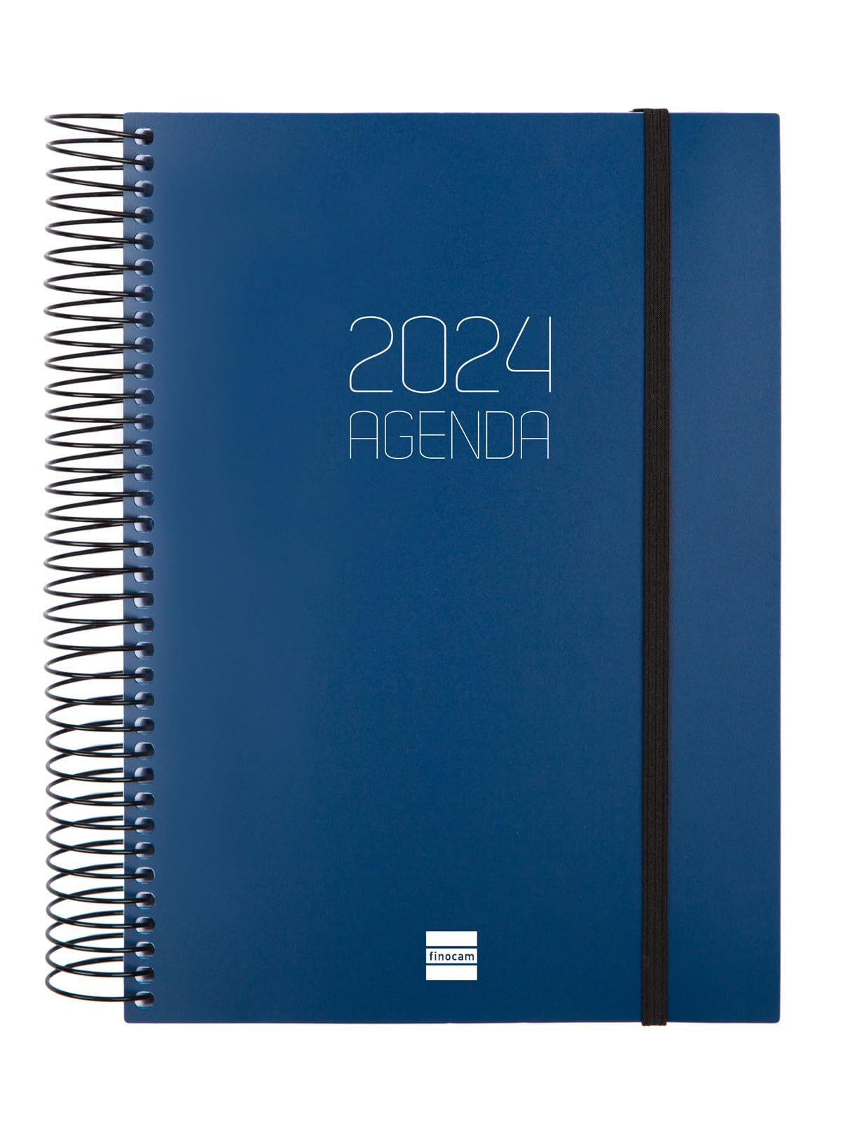 Finocam - Opaque 2024 1 Day Page Diary January 2024 - December 2024 (12 Months) Blue French