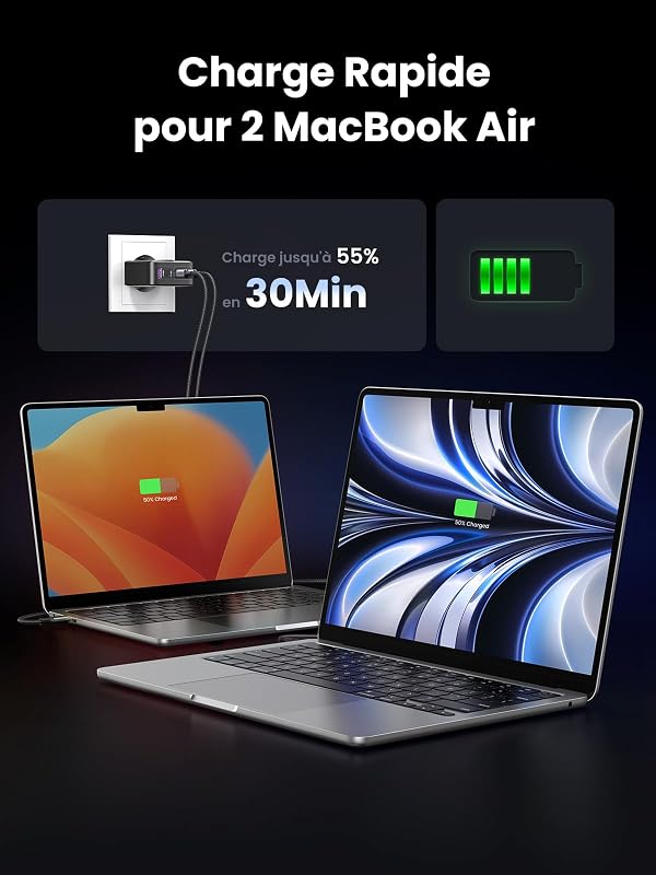 Nexode 100W Chargeur USB C Rapide 4 Ports GaN Tech Prise USB C