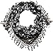 Datework Lace Tassel Sheer Burntout Floral Print Triangle Mantilla Scarf (Black)