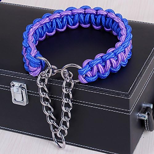 ACCENTORY Pet Collars for Dogs Neck 9.5" 13.5" 17.5" 23.5 to 25" Small Medium Large Extra-Large Basic Dog Collar, Matching Leash &amp; Harness Available Separately (L(collar:17.5" to 23.5"), blue-purple)