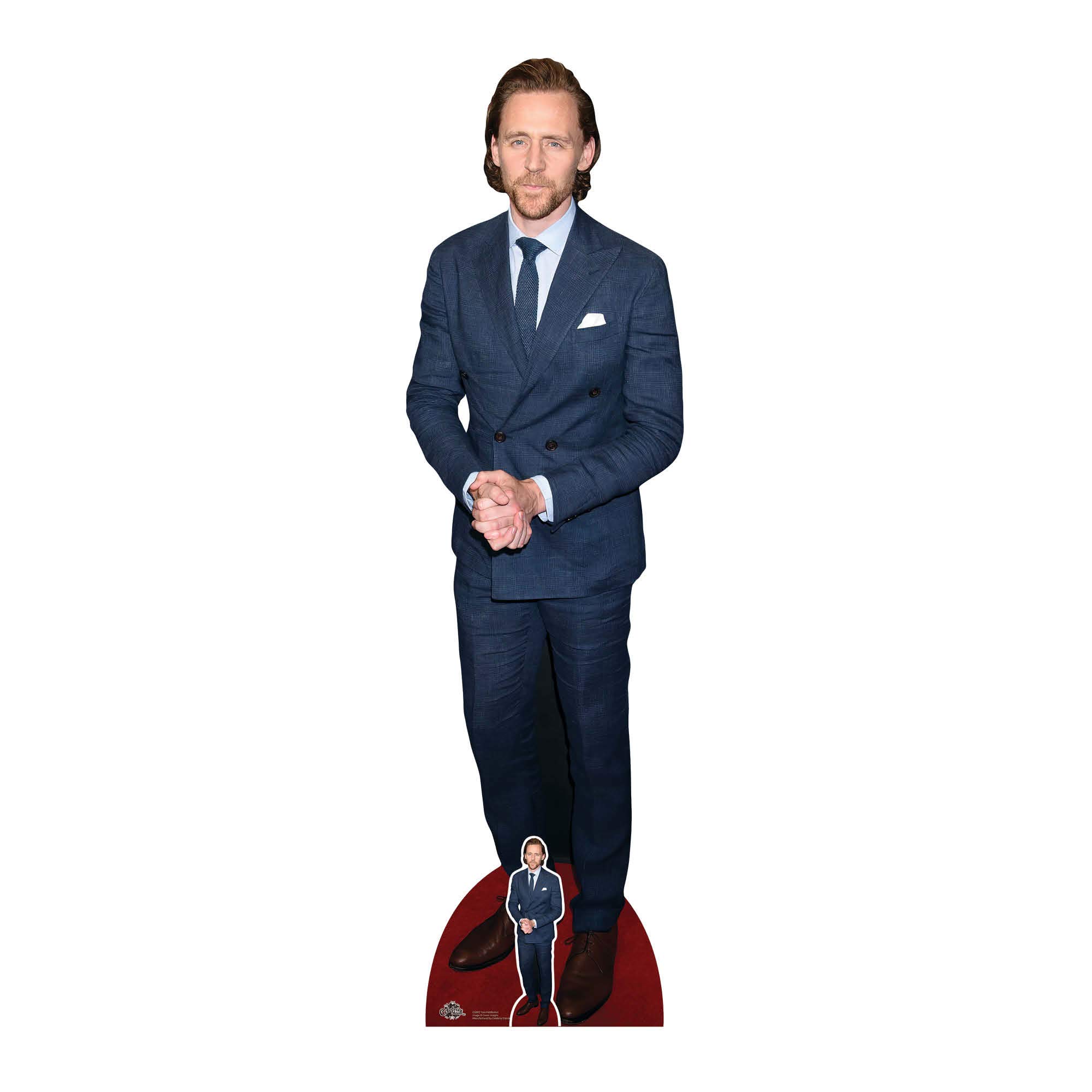 Star Cutouts CS882 Tom Hiddleston Dark Blue Suit Lifesize Cardboard Cutout with Free Mini – Celebrity Party Decoration & Fan Display