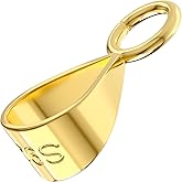 Deozu 1 Pcs 925 Sterling Silver Pendant Clasp for Necklace, Necklace Pendant Clasp, Jewelry Making Supplies, Bails for Jewelry Making, Bracelet (Gold)