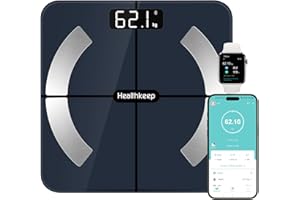 HEALTHKEEP Digital Bathroom Fat Scale for Body Weight Composition Analyzer with BMI Muscle Water High Precision Sensor