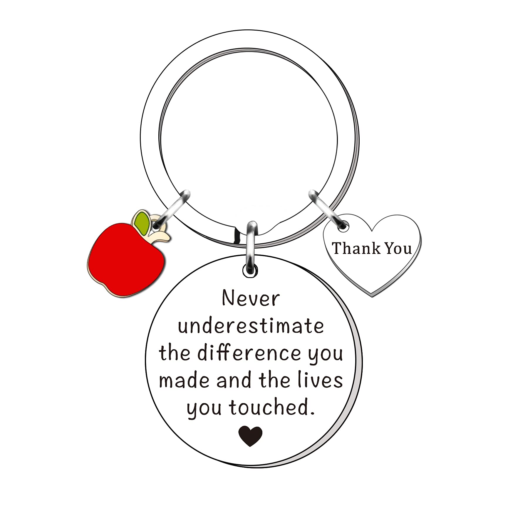SMARGO Thank You Keyring Gifts For Women Men Appreciation Gifts For Staff Nurses Teachers Mentor Colleagues Coworkers Never Underestimate The Difference You Made And The Lives You Touched