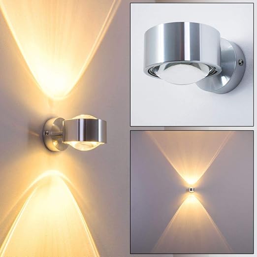 Wandlampe Silber Mit Besonderem Lichteffekt Dimmbare Metall