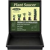 NATSUKY Square Plant Saucer 16 Inch 2 Pack, 8 10 12 14 16 Inch Plant Trays for Indoors Heavy Duty Plastic Flower Plants Saucers for Pots Outdoors No Holes Drip