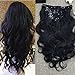 Clip In Human Hair Extensions Natural Black Curly Hair Extensions 7Pcs Curly Clip in Hair Extensions Human Hair for Black Women
