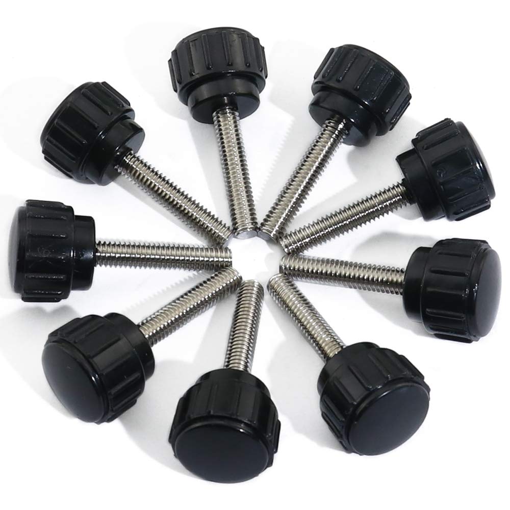 Boeray 20pcs Metric M5 x 10mm Threaded Knurled Thumbscrew Grip Knobs