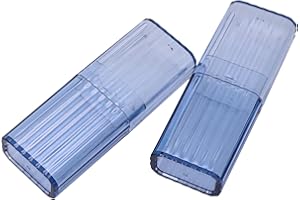 Portable Travel Storage Box 2 Pack, Small Transparent Organizer for Cotton Swabs Band-Aids Pills Jewelry Electronic Component