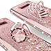 Silverback Case Compatible with Samsung Galaxy S8, Girls Women Moving Liquid Holographic Sparkle Glitter Case with Kickstand, Bling Bumper W/Ring Stand Slim for Samsung Galaxy S8 -RD