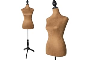 PETGIRL Clothing Mannequin Female, Maniquine Dress Form 58-67 Inch Height Adjustable, Manikin Body Tripod Stand Brown
