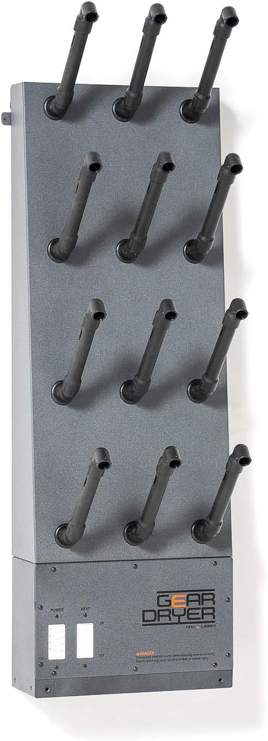 GearDryer Wall Mount 12 Boot and Glove Dryer | 6 Pair Boot, Shoe, and Glove Dryer | Dryer and Warmer for Ski Boots, Work Boots, Athletics, and More Grey: Clothing