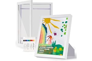 FVMEMO 【2pack】Kids Art Frames,Displays 8.5x11 With Mat,Front Opening Kids Artwork Frames Changeable,Horizontal&Vertical Art Display Frame Picture With Shatter Resistant Glass Great For Kids Drawings Storage