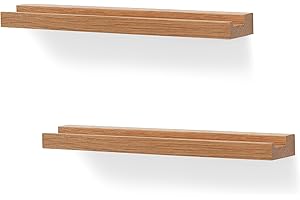 NIUBEST Vinyl Record Wall Mount,2 Pack-Vinyl Record Shelves Record Album Display Holder for LP, CD, Book Art Storage Vintage 