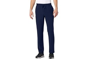 JAANUU Rhodes Men’s Scrub Pants – 7 Pockets Straight Leg, UltraLAST Fabric 4-Way Stretch, Waistband Medical Uniform Pant