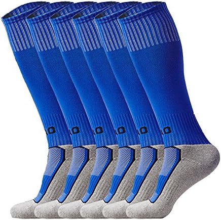 LITAO for Little Boys/Girls Outfits Compression Long Sport Soccer Socks Pack (Kids/Youth Gifts) (Blue X 3)