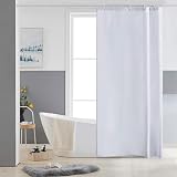 Furlinic Shower Curtain Mould Proof Waterproof 33x72 Polyester White 6 Hooks