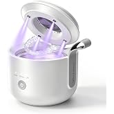 KUNPHY Ultrasonic Retainer Cleaner Machine, 48kHz Dental Cleaning Pod | 5min/10min (Ultrasonic+UVC Combo) + 20min Standalone UVC, One-Touch Operation, Fits Aligners Retainer Mouth Guards