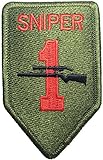 Sniper, One Shot Military U.S. Army Tactical Embroidered Sew Iron on Patch (RR-IRON-SNIP-1ONE-SHOT-GREN)