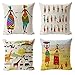 All Smiles African Decor Throw Pillow Covers Africa Print Pillows Decorative Cushion Outdoor Ethnic Women Cases Home Bedding 18x18 Set 4 Sofa Couch Living Room Décorations