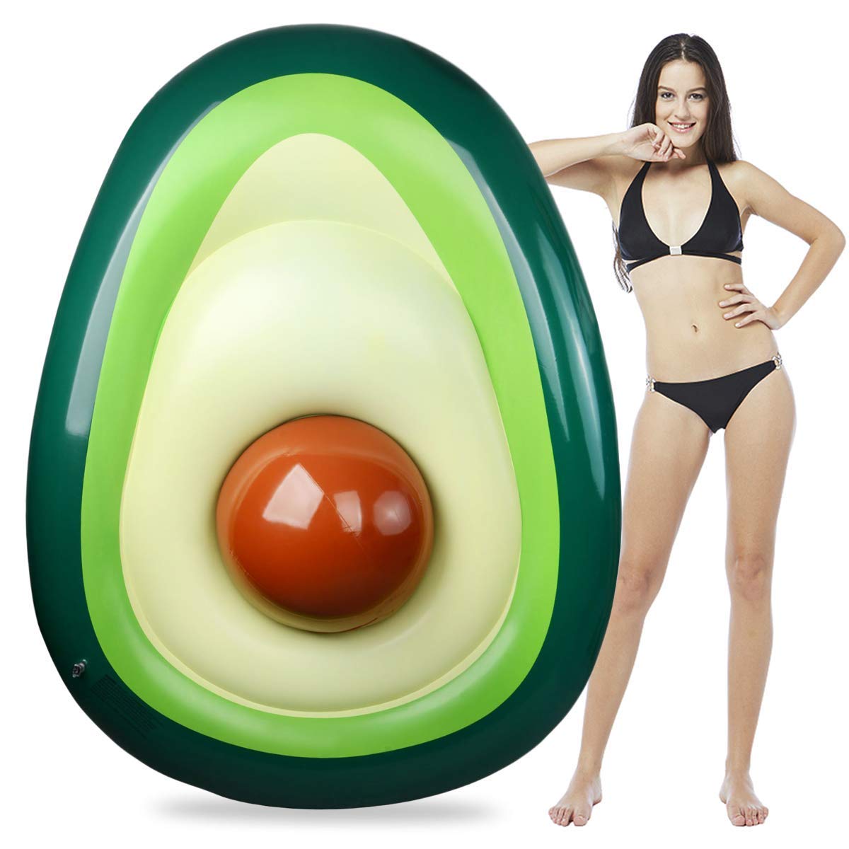 Aiduy Aufblasbare Avocado-Liege Gaint Pool Float mit Kugel Schwimmen Floaty Raft Strandspielzeug für Erwachsene & Kinder
