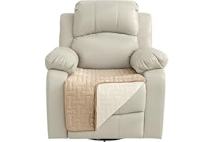 DEARTOWN Velvet Couch Recliner Covers, Waterproof Sofa Seat Cover, Sectional Couch Covers, Non-Slip Recliner Covers for Dogs Cats Recliner Furniture Protector, 23 x 38 inch Beige(1 Piece)