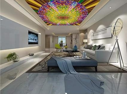 Wall Mural 3d Ceiling Ceiling Carpet Floor Colorful Custom