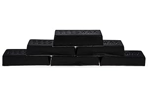 Set of 6 Black Triple Filtered Rectangle Beeswaxes 6 oz